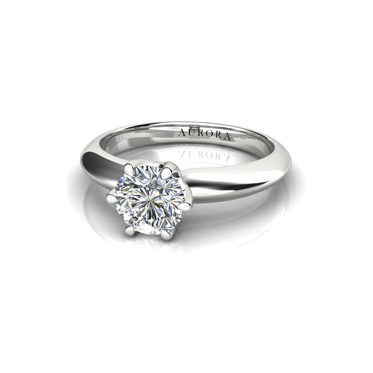 18ct White Gold Diamond Solitaire Engagement Ring