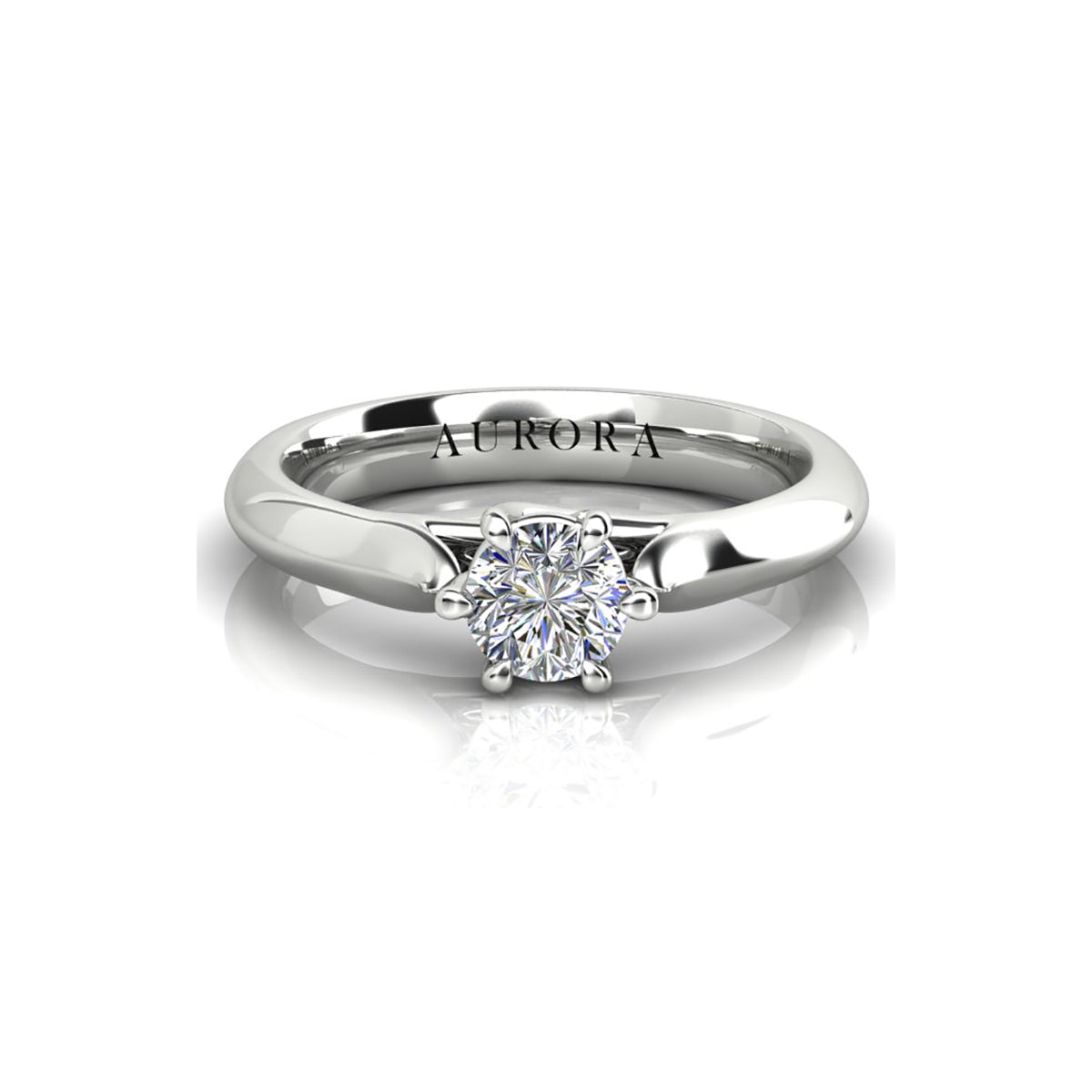 18ct White Gold Diamond Solitaire Engagement Ring