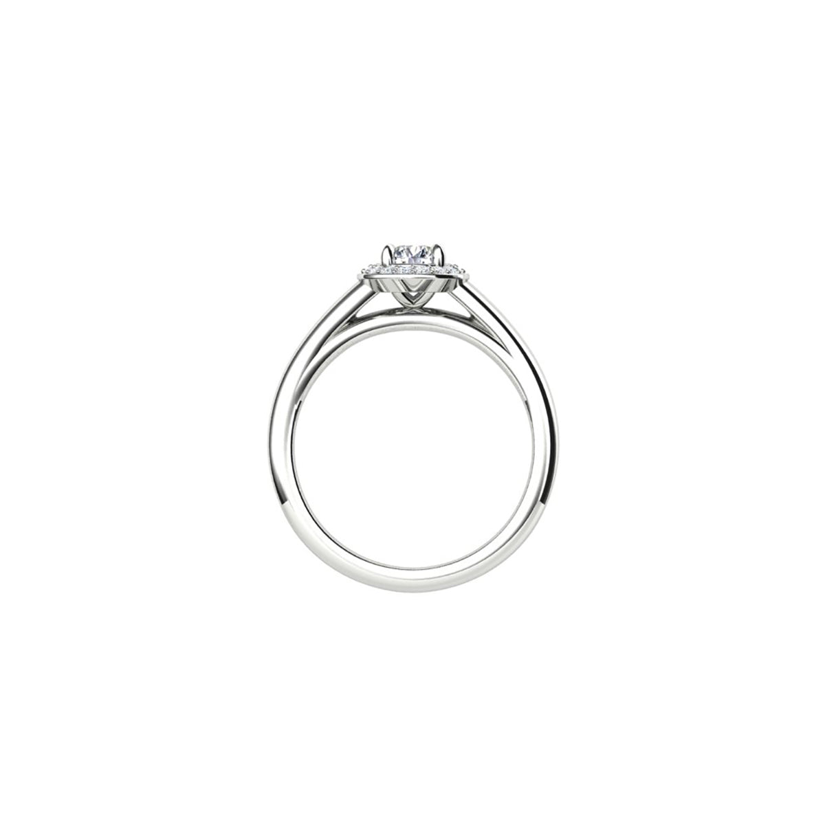 18ct White Gold Diamond Halo Engagement Ring
