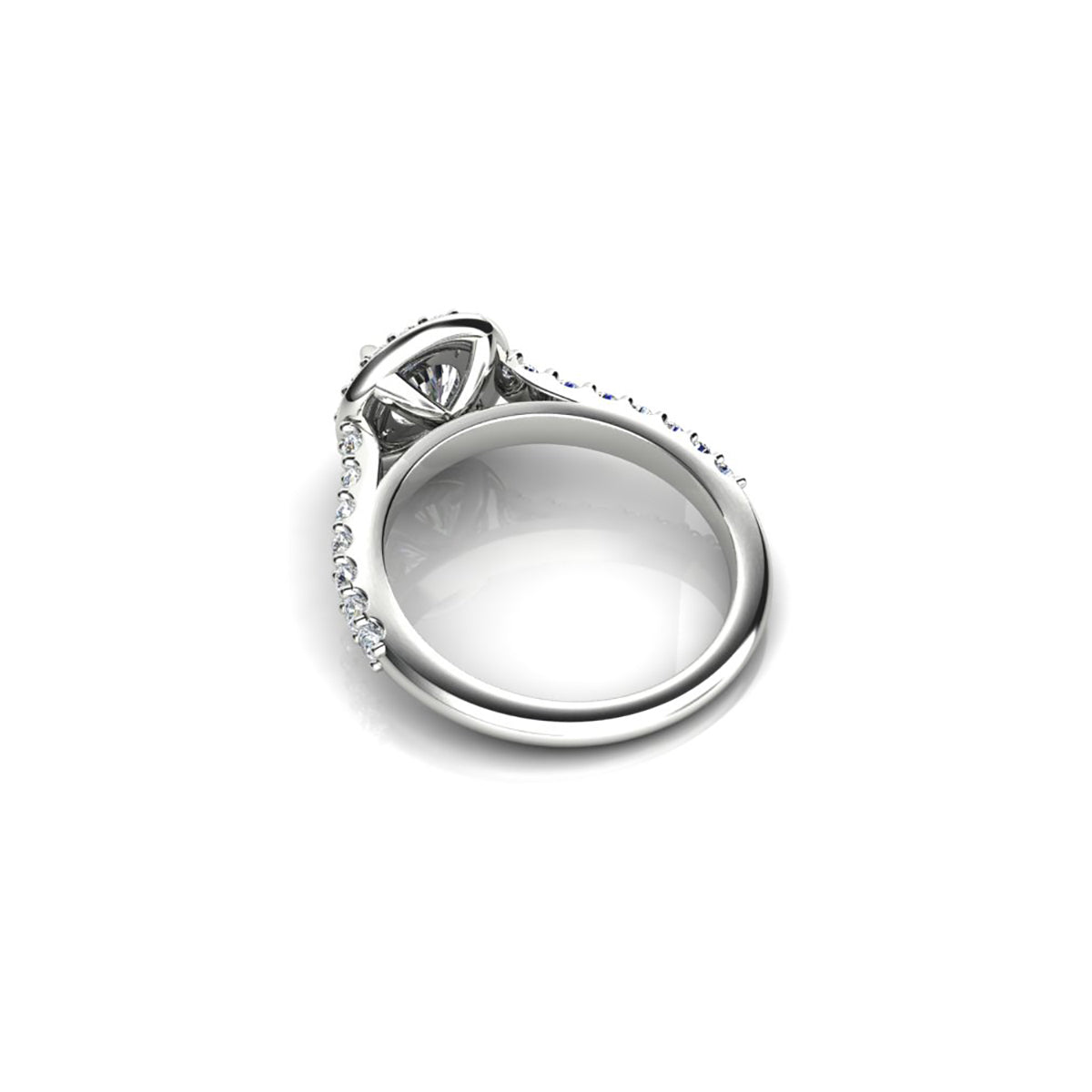 18ct White Gold Diamond Halo Engagement Ring