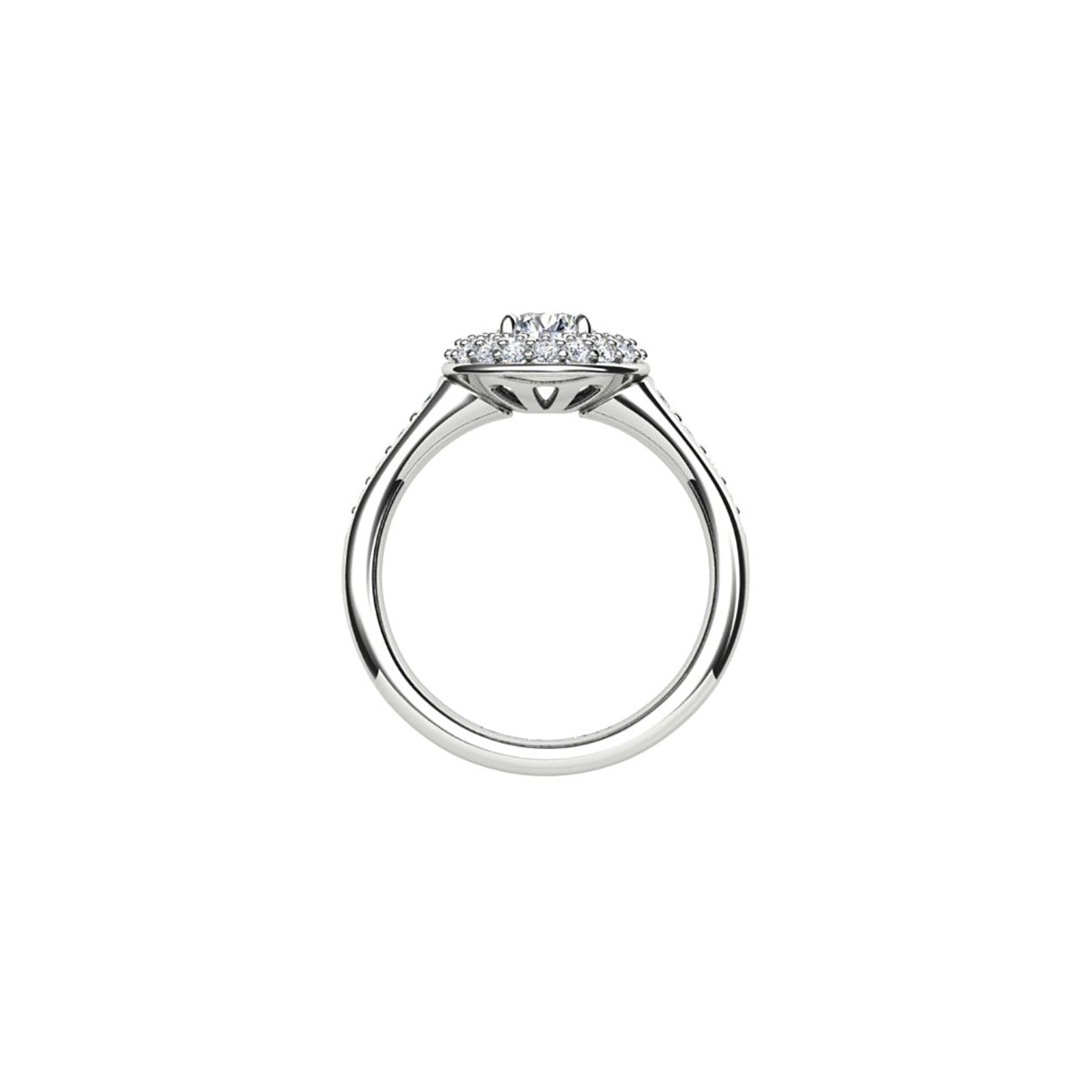 18ct White Gold Diamond Halo Engagement Ring