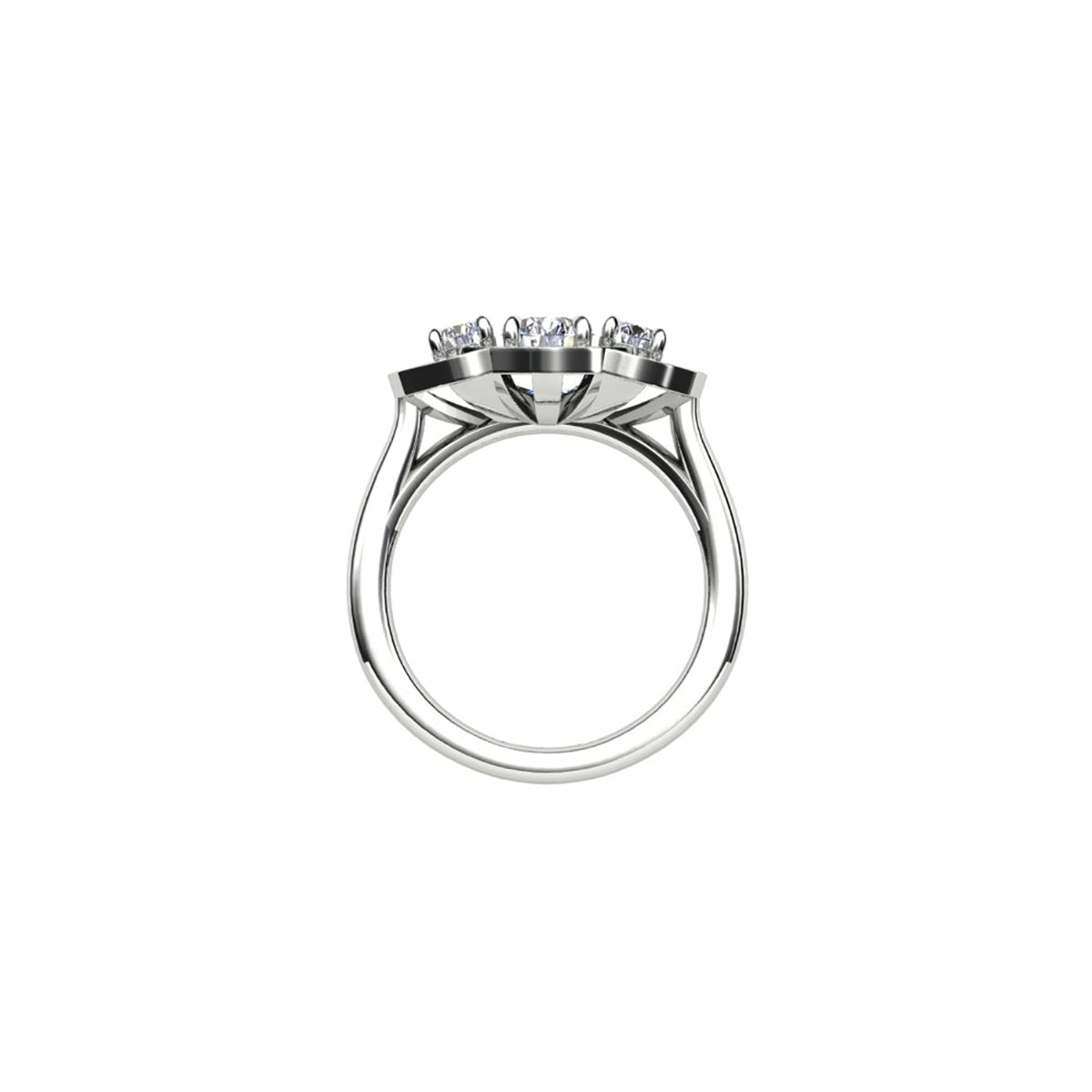18ct White Gold Diamond Trilogy Engagement Ring
