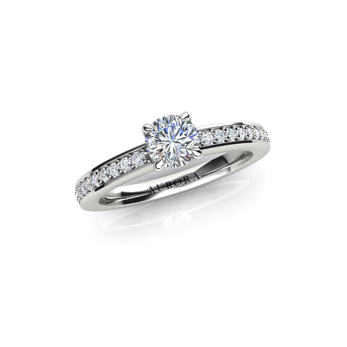 18ct White Gold Diamond Solitaire Engagement Ring