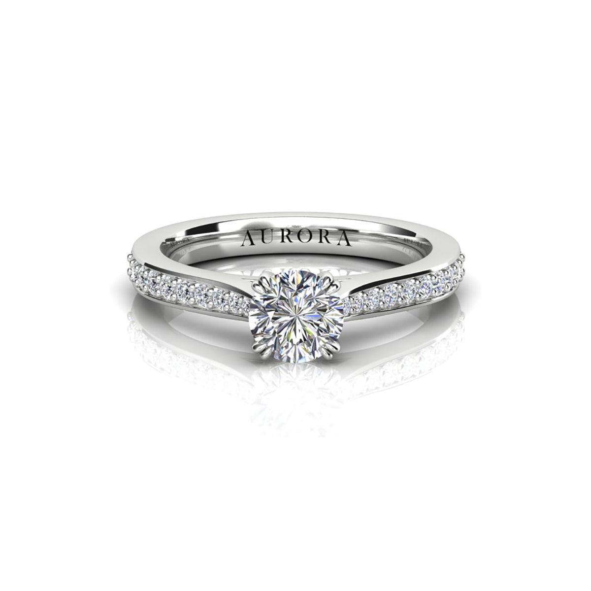 18ct White Gold Diamond Solitaire Engagement Ring