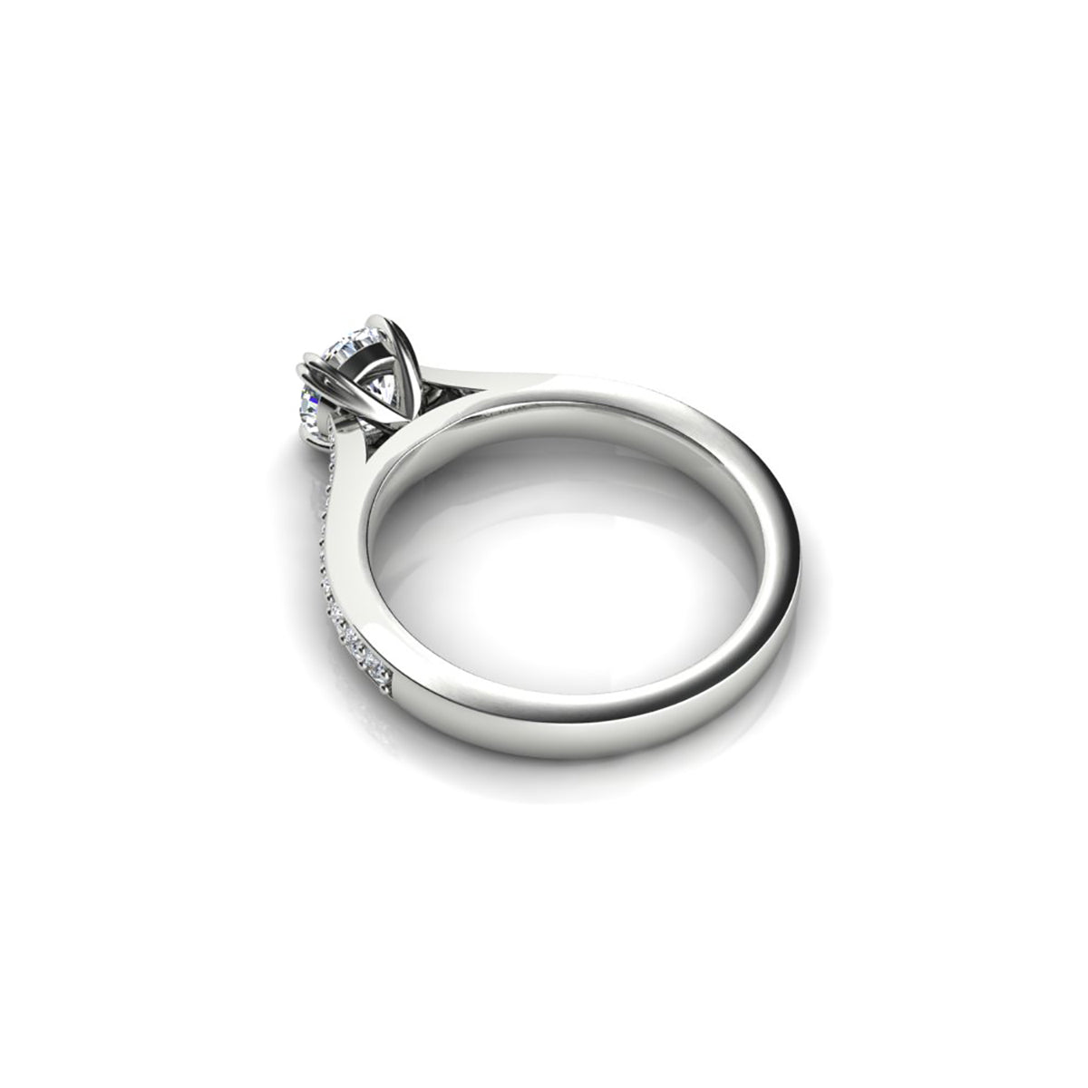 18ct White Gold Diamond Solitaire Engagement Ring