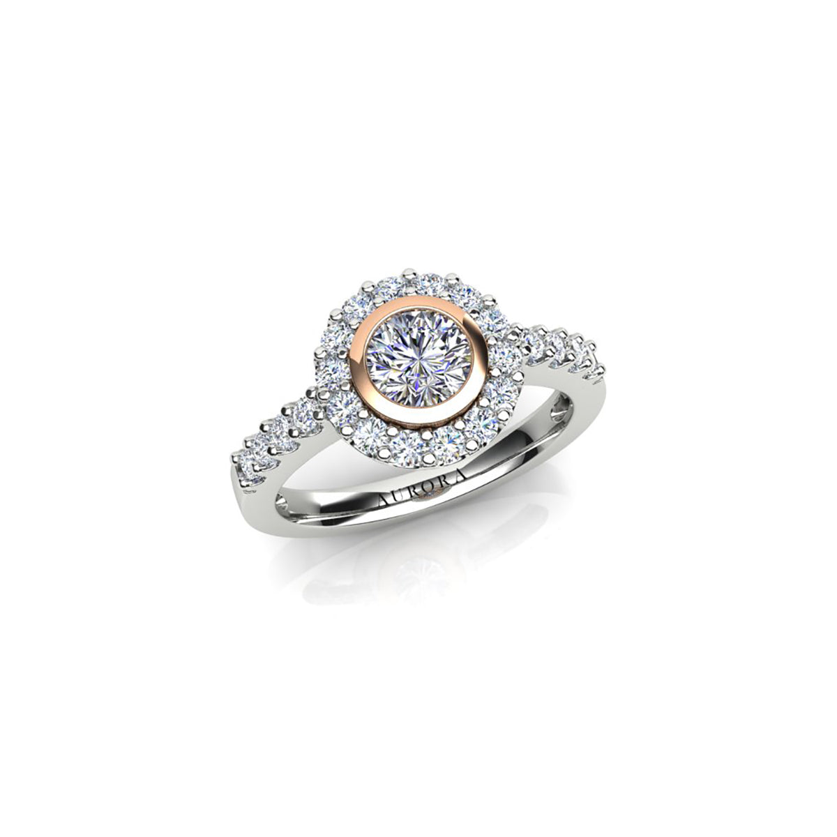 18ct White Gold Diamond Halo Engagement Ring