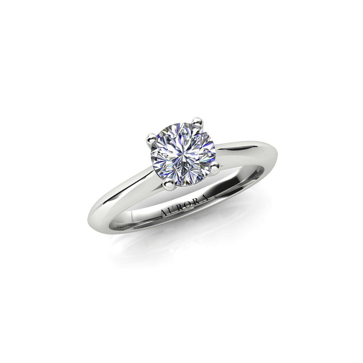 18ct White Gold Diamond Solitaire Engagement Ring