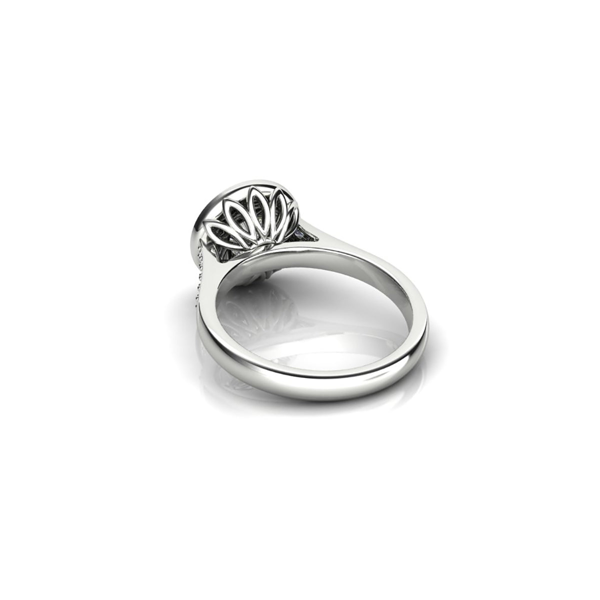 18ct White Gold Diamond Halo Engagement Ring