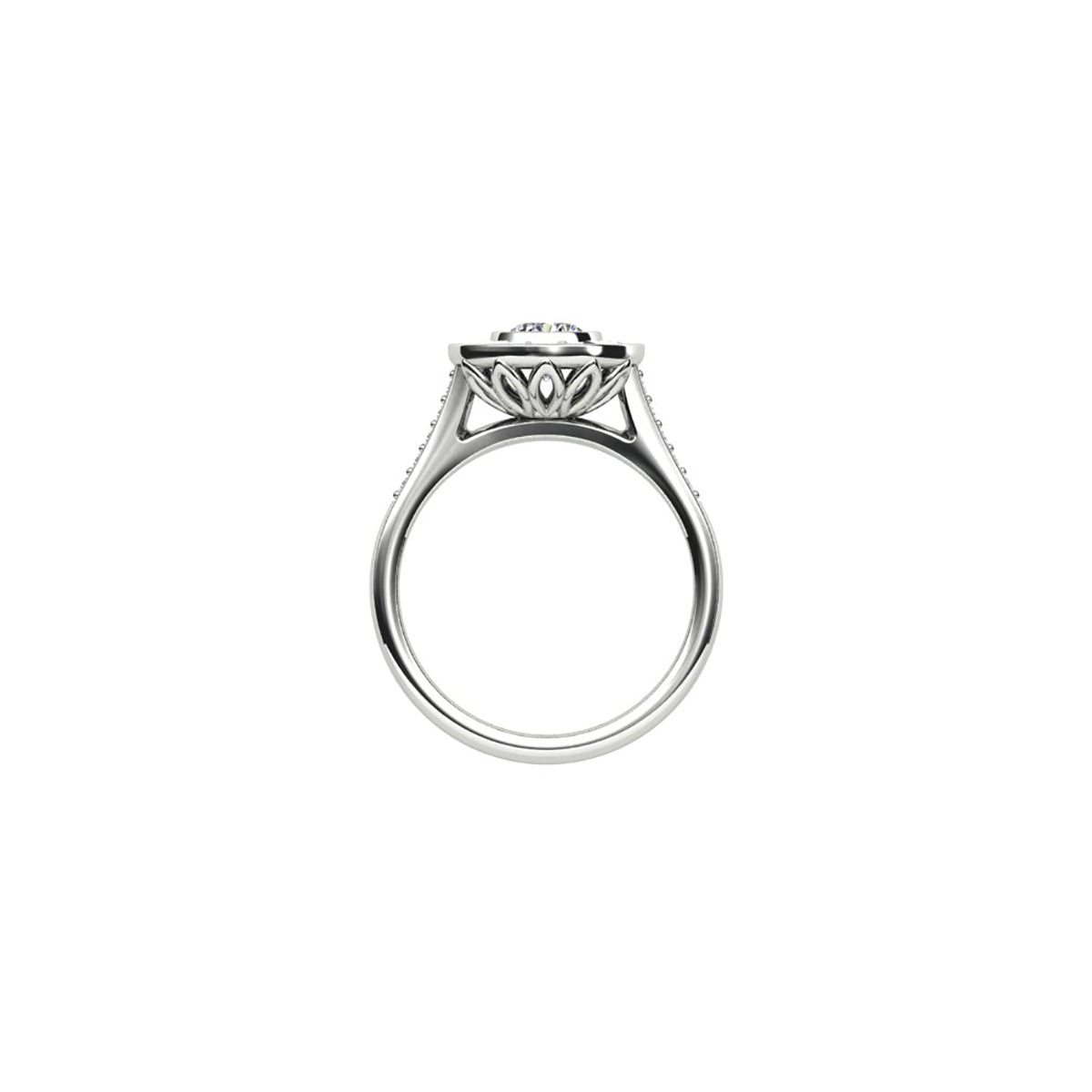 18ct White Gold Diamond Halo Engagement Ring