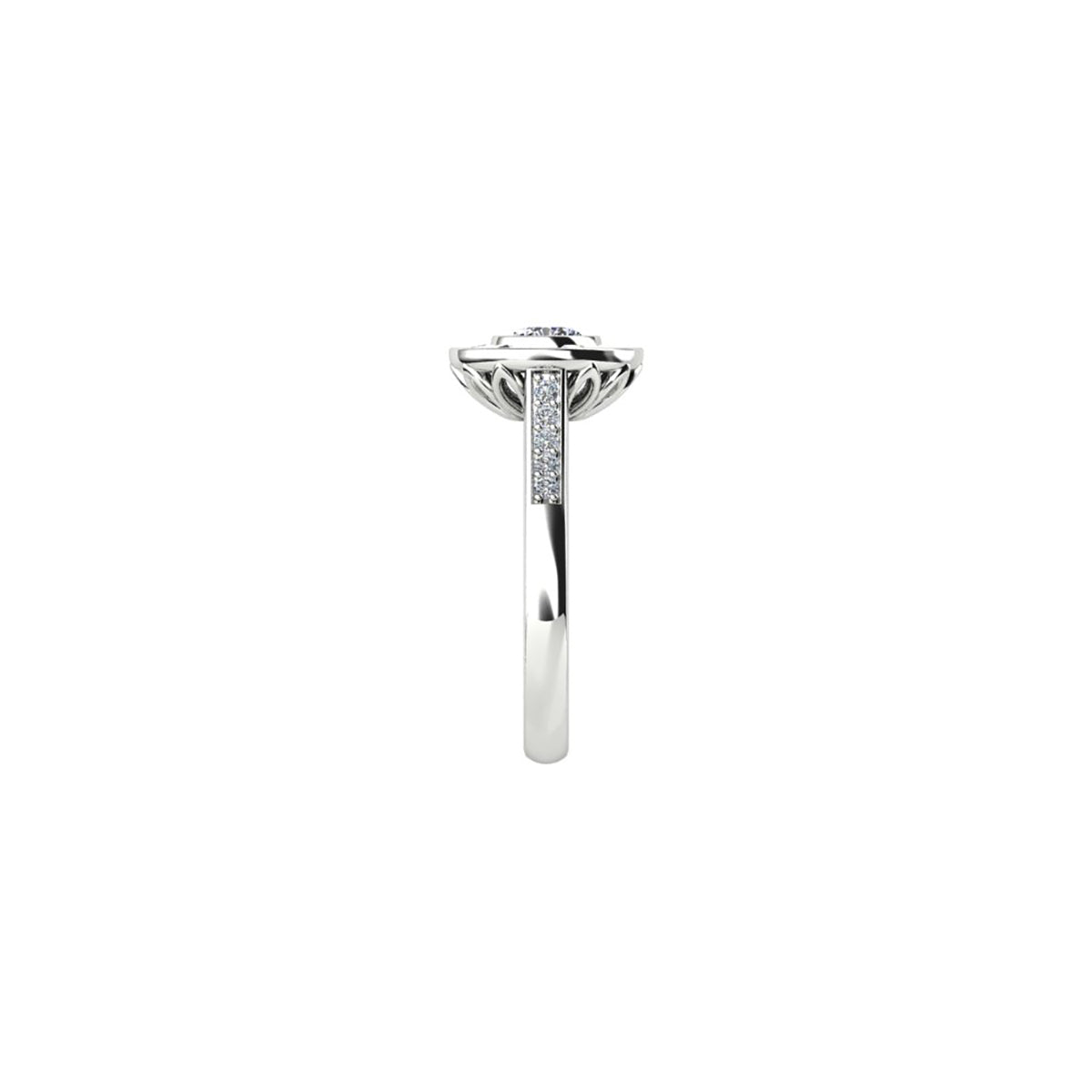 18ct White Gold Diamond Halo Engagement Ring