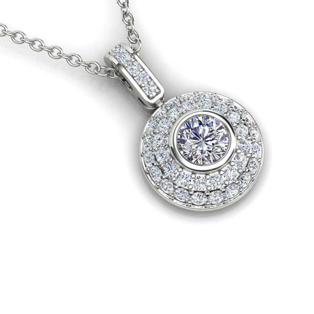 18ct White Gold Diamond Pendant