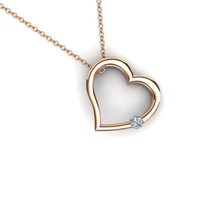 18ct Rose Gold Diamond Pendant