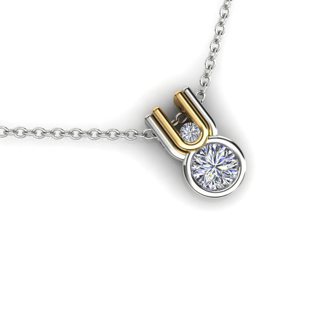 18ct Yellow & White Gold Diamond Pendant