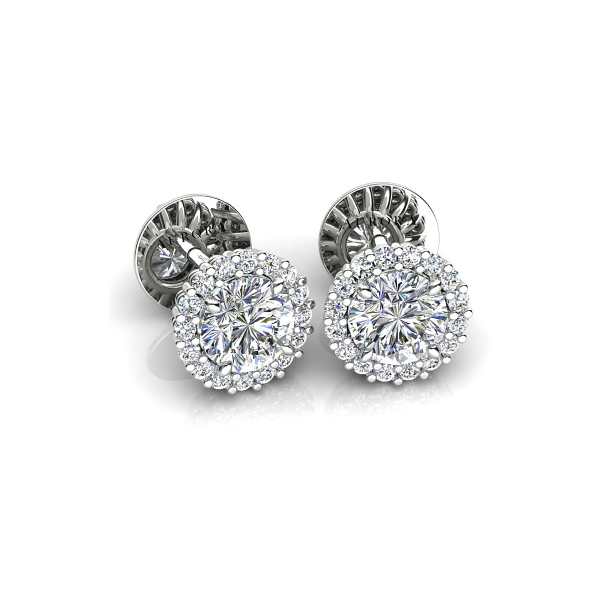 18ct White Gold Diamond Stud Earrings