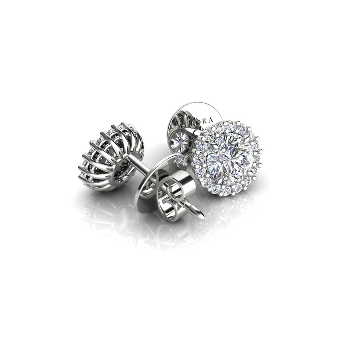 18ct White Gold Diamond Stud Earrings