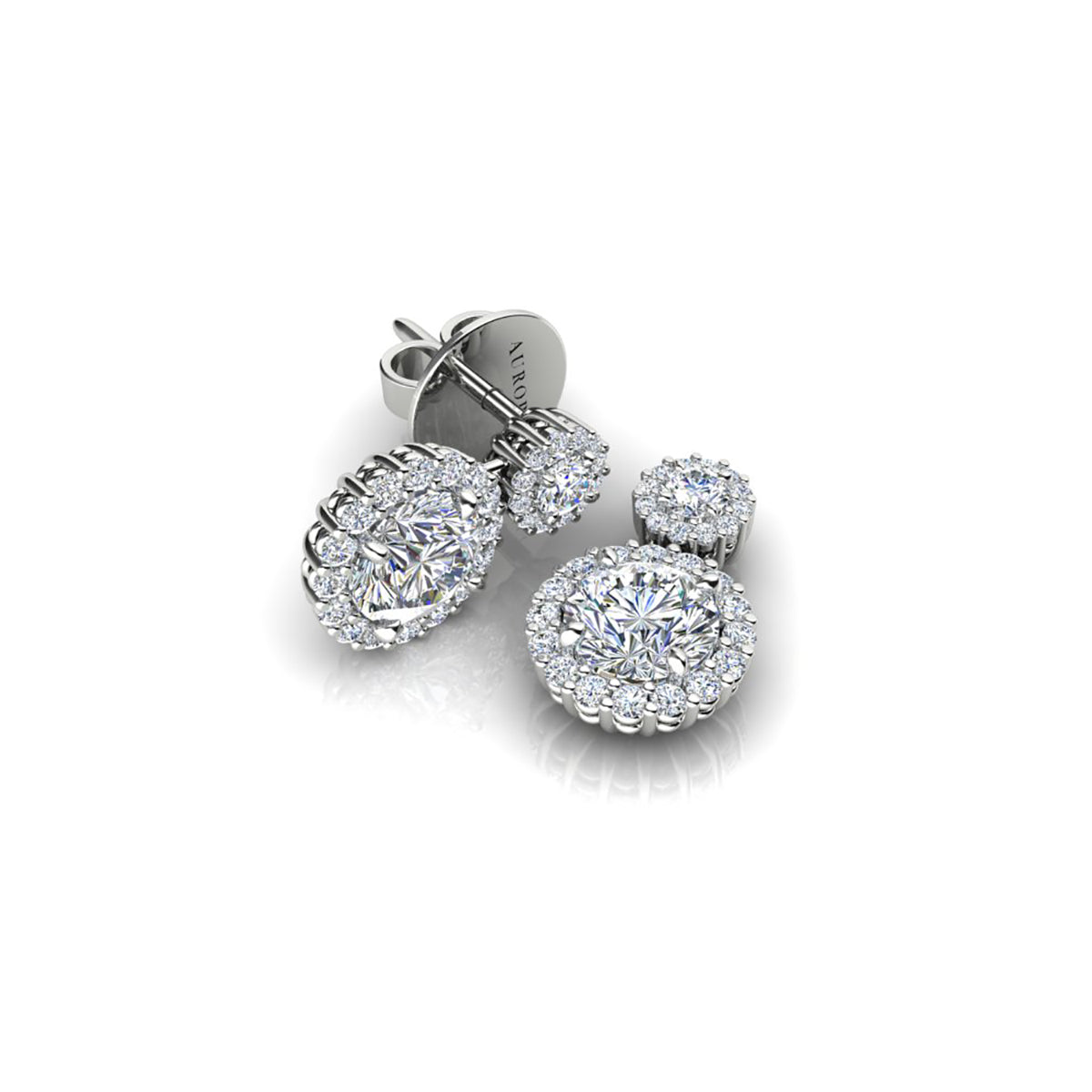 18ct White Gold Diamond Stud Earrings
