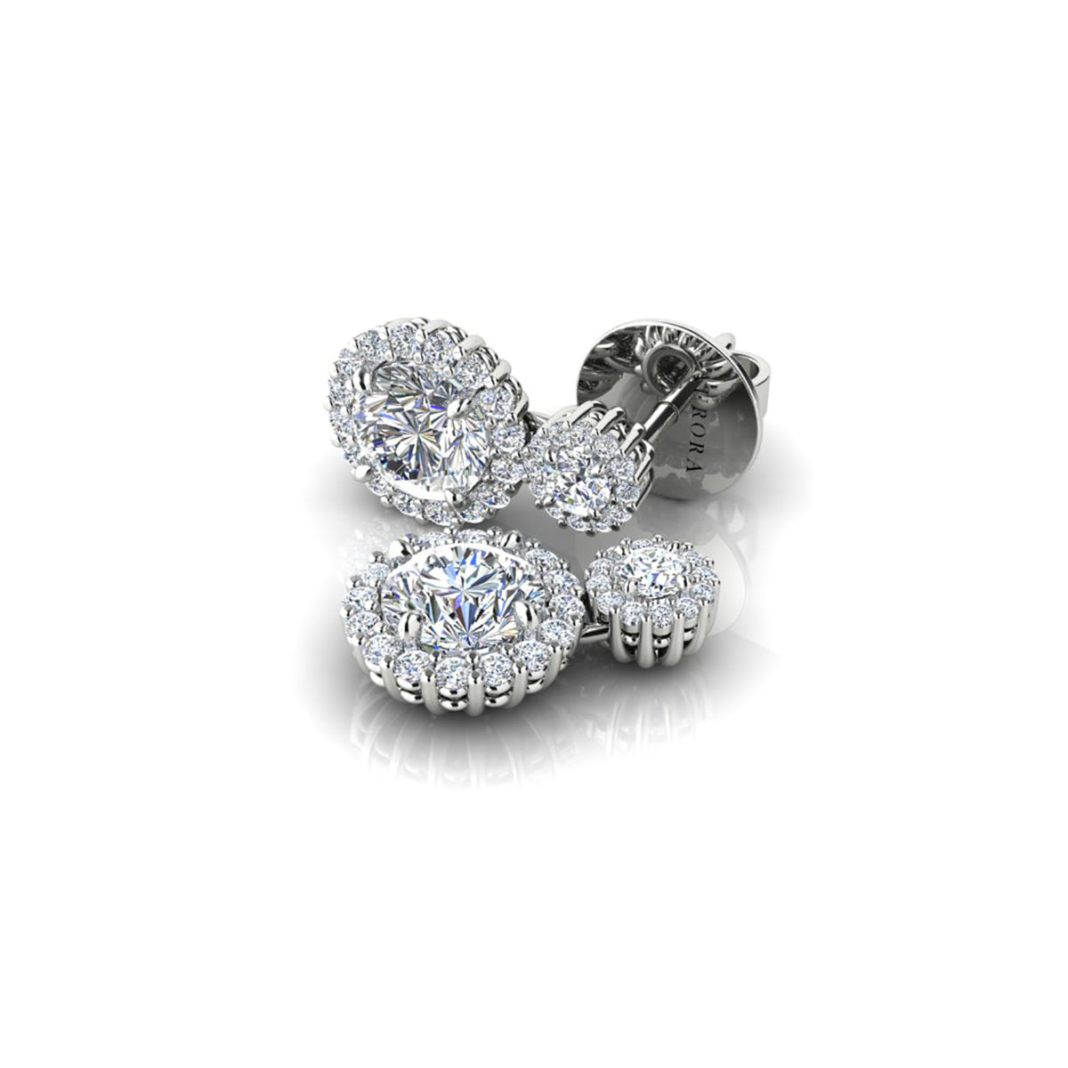 18ct White Gold Diamond Stud Earrings