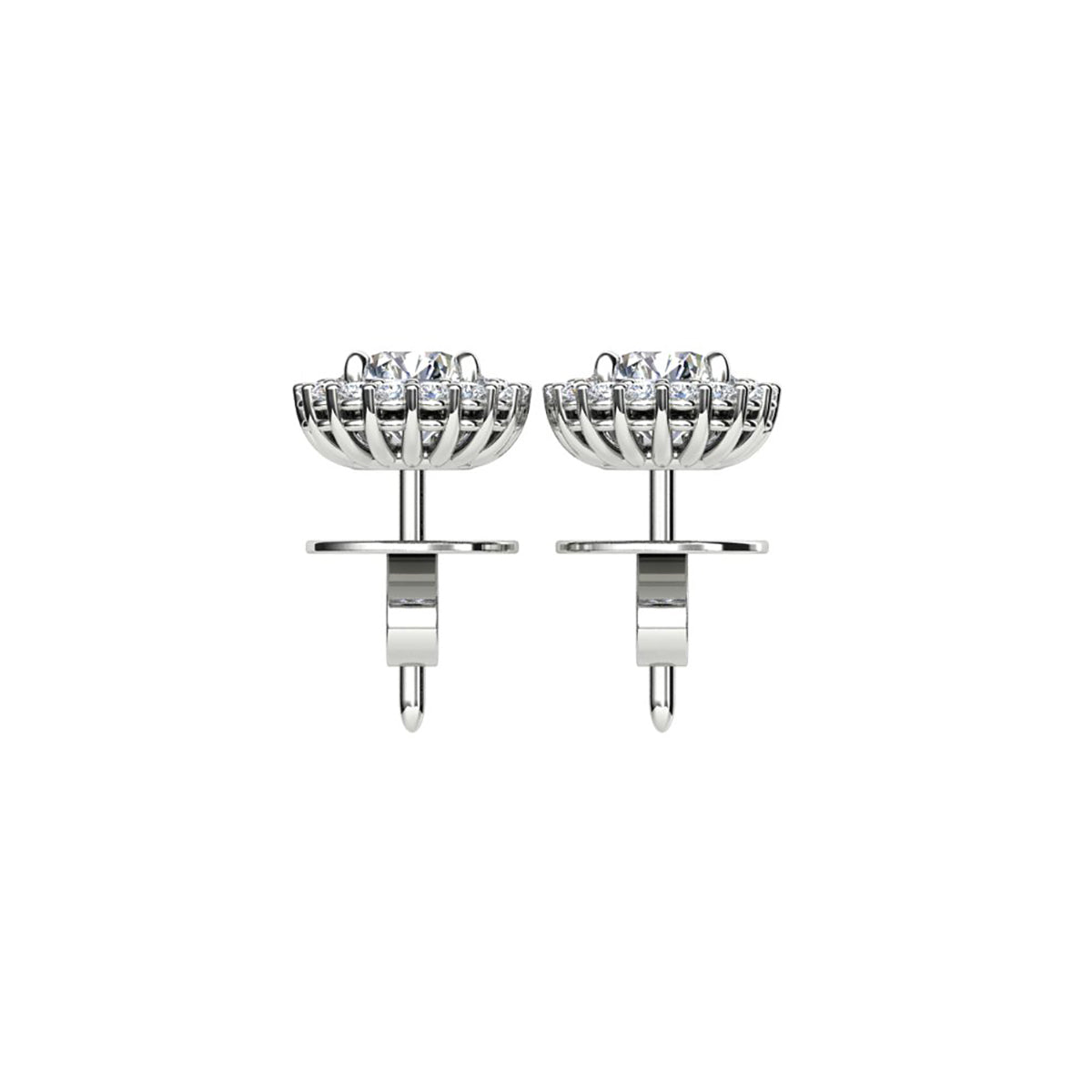 18ct White Gold Diamond Stud Earrings