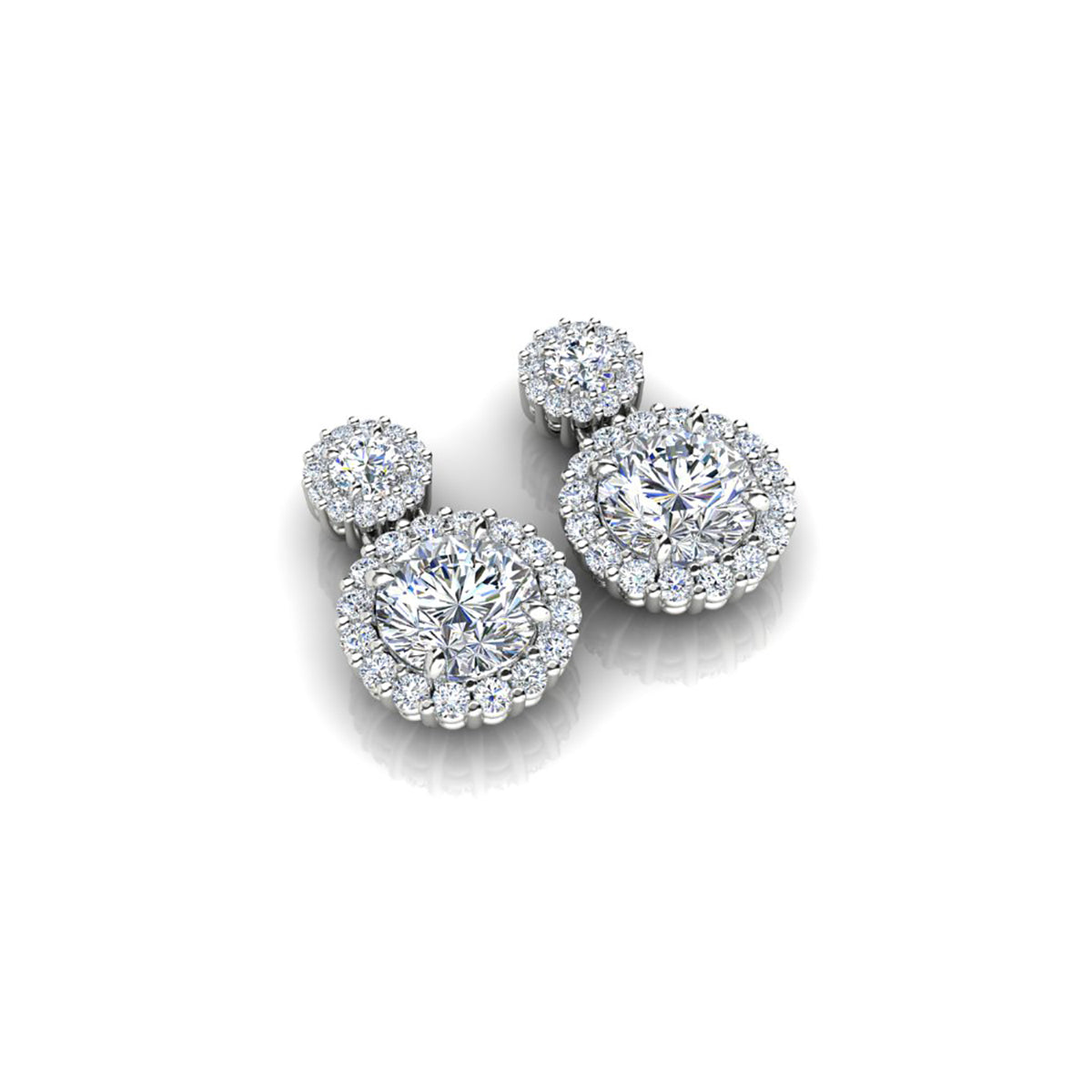 18ct White Gold Diamond Stud Earrings