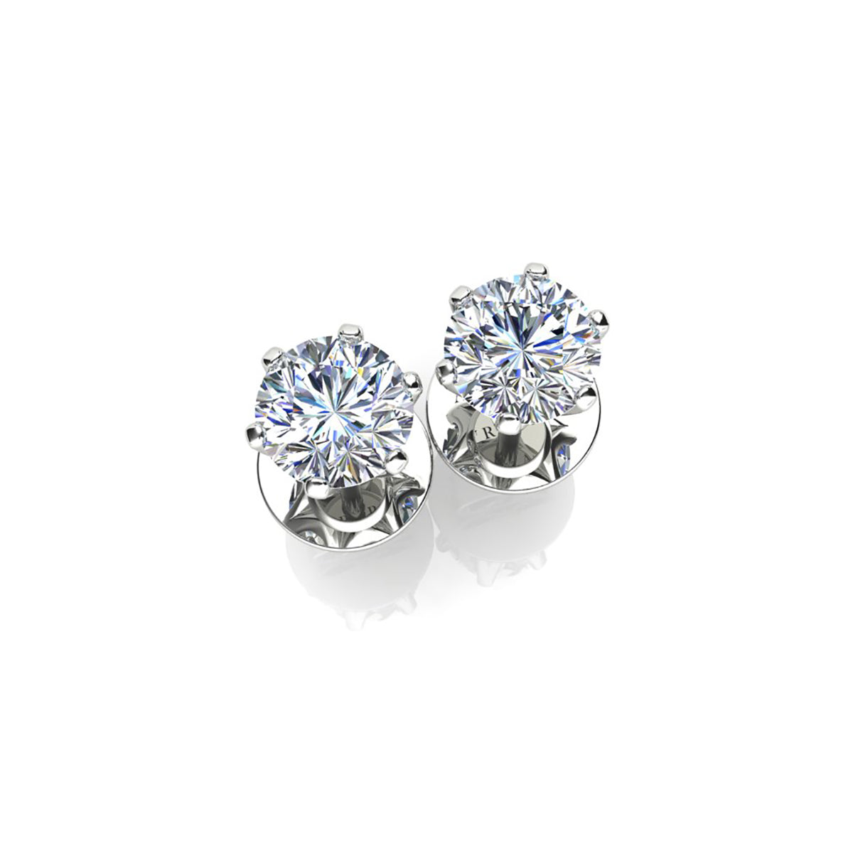 18ct White Gold Diamond Stud Earrings