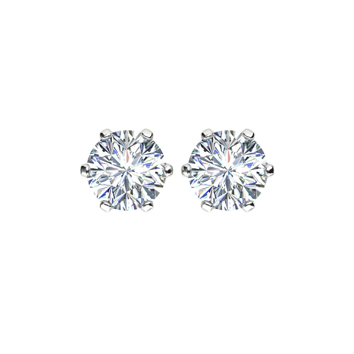 18ct White Gold Diamond Stud Earrings