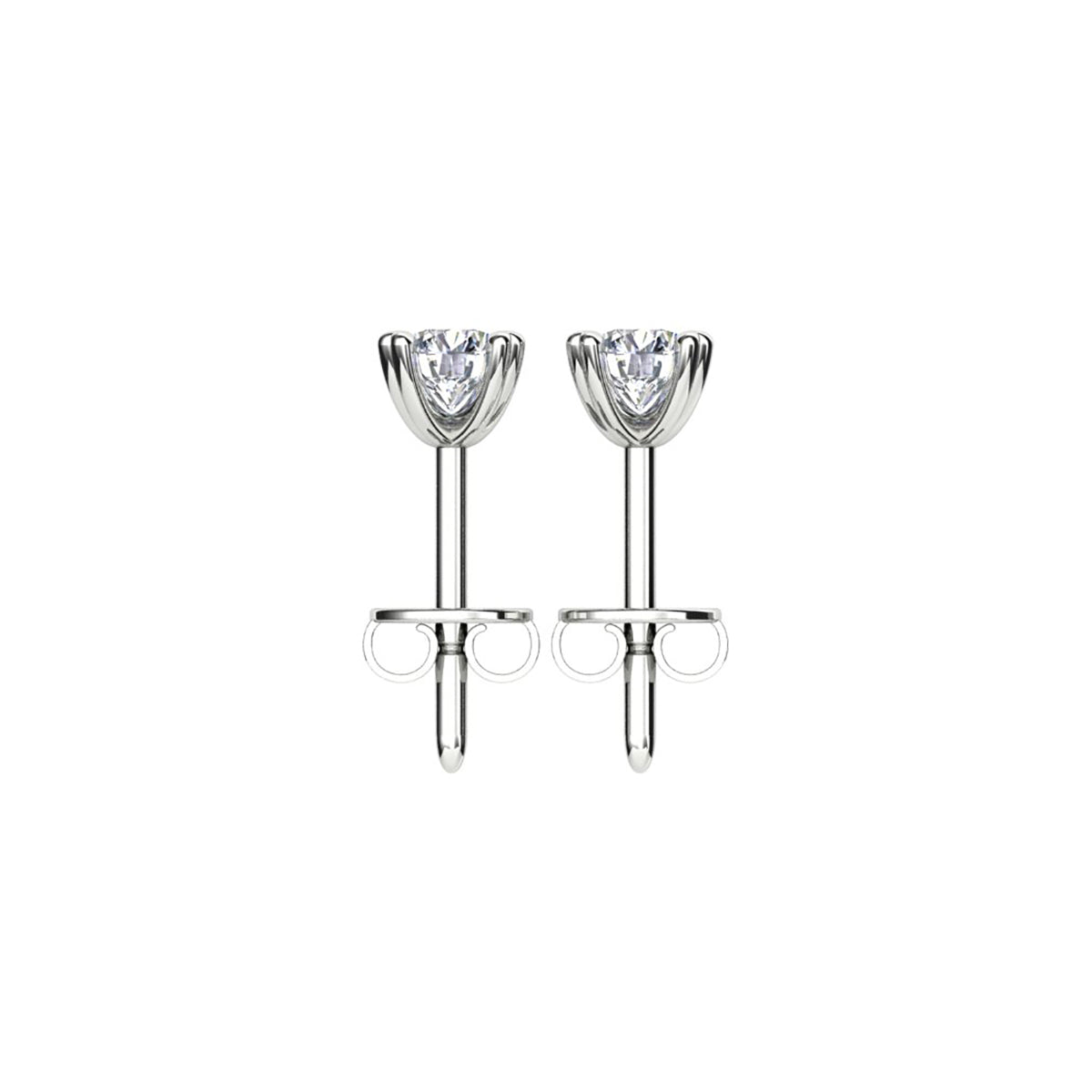 18ct White Gold Diamond Stud Earrings