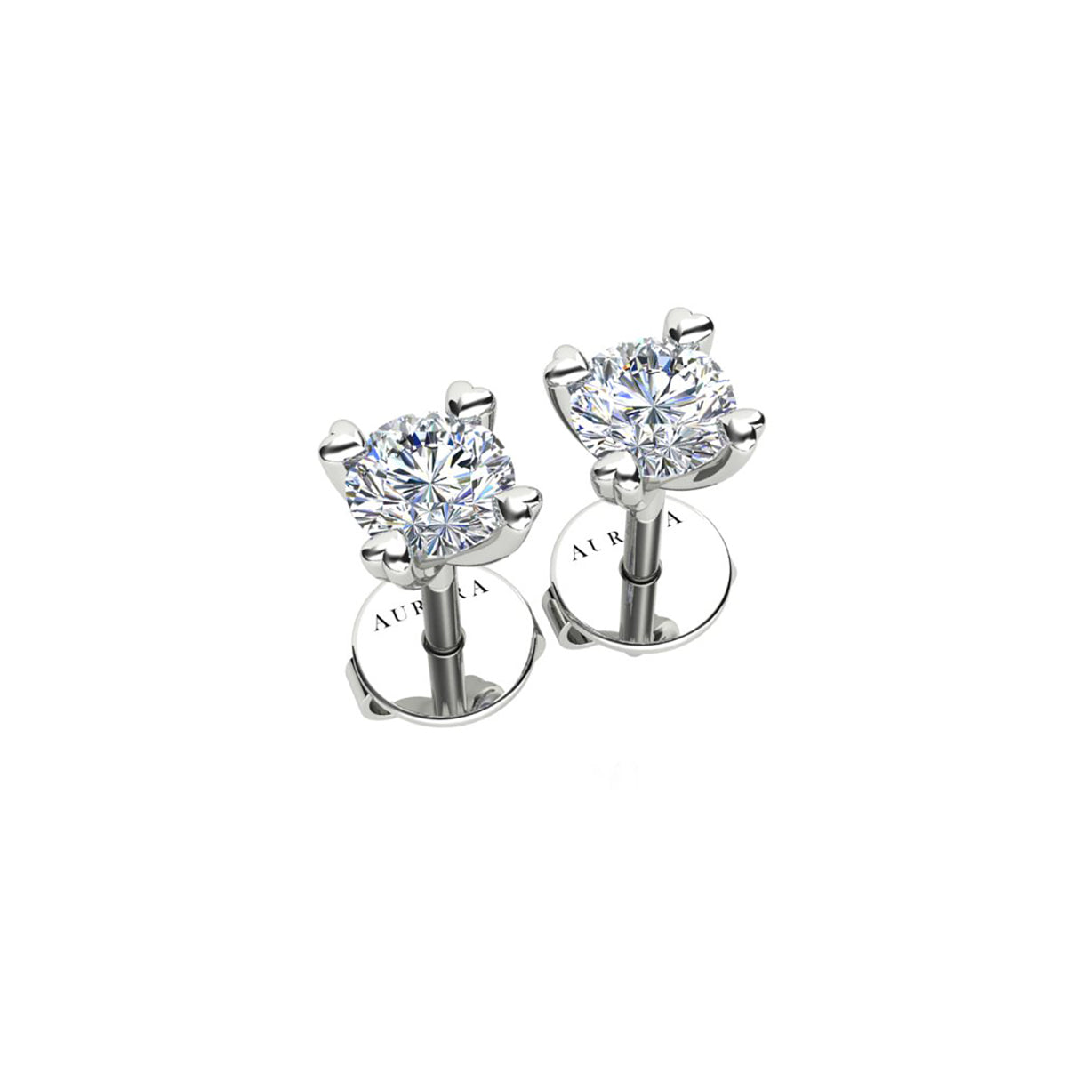 18ct White Gold Diamond Stud Earrings