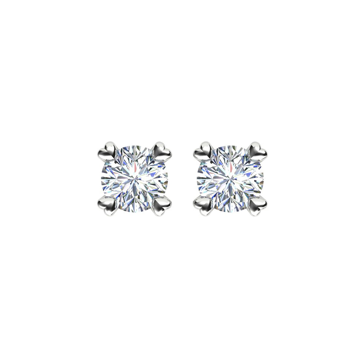 18ct White Gold Diamond Stud Earrings