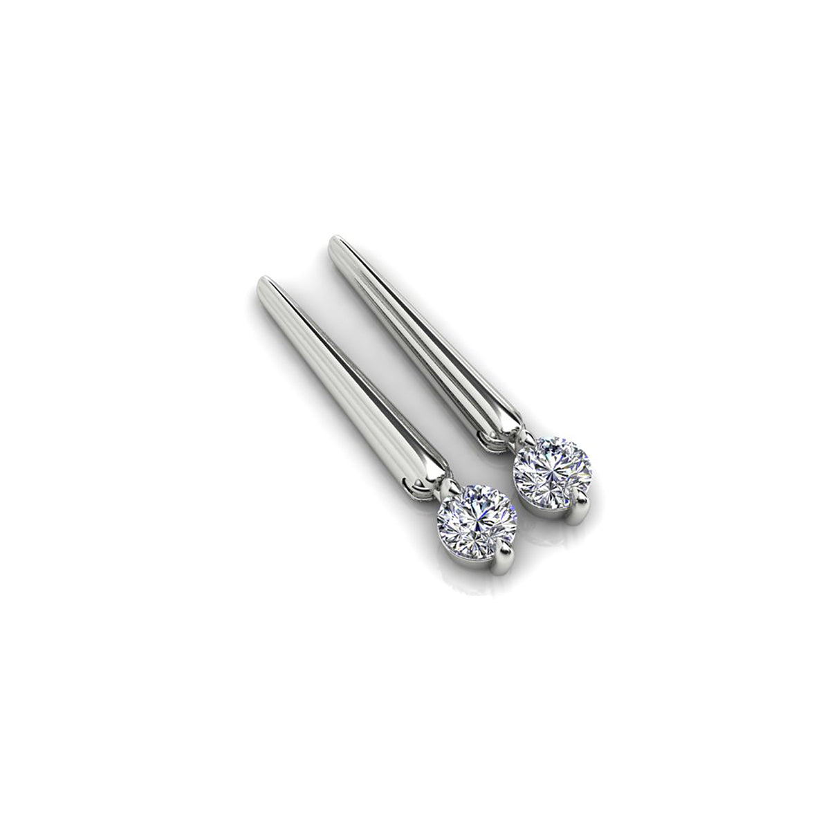 18ct White Gold Diamond Drop Earrings