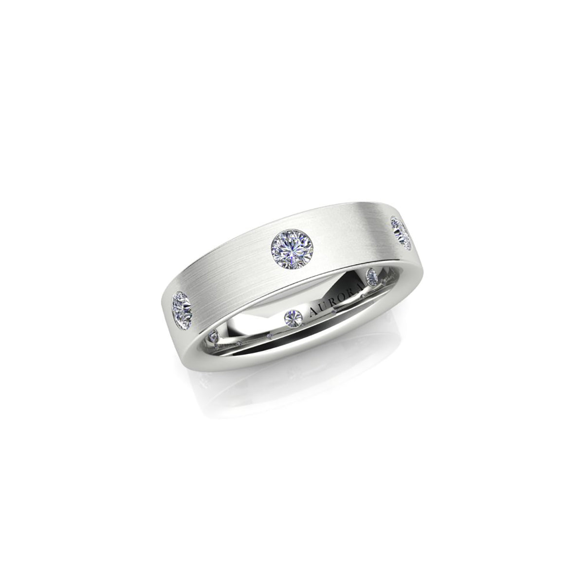 18ct White Gold Diamond Wedding Band