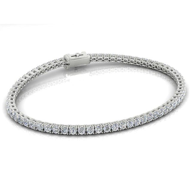 4-Claw Diamond Tennis Bracelet in 18ct White Gold