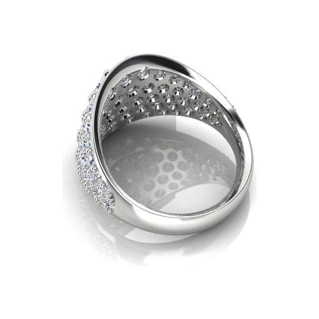 18ct White Gold 3.10ct Pavé Round Brilliant Diamond Dress Ring