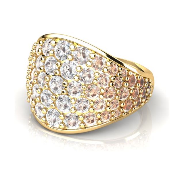 18ct Yellow Gold 3.10ct Pavé Champagne Diamond Dress Ring