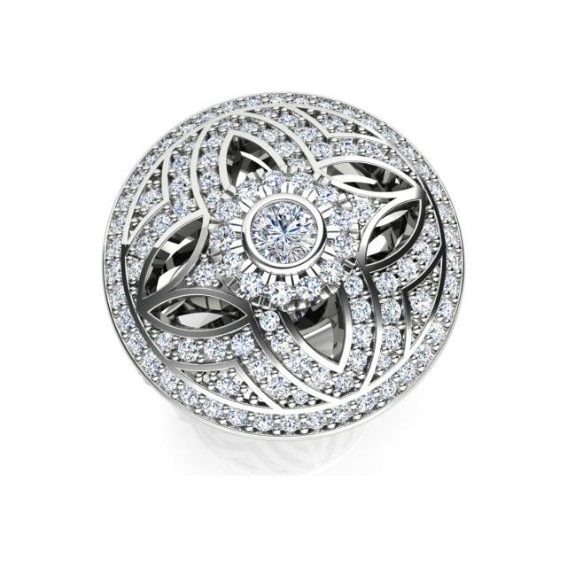 18ct White Gold Art Deco Style 1.14ct Diamond Dress Ring