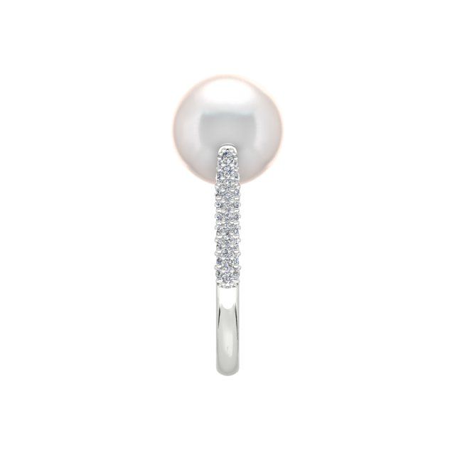 18ct White Gold Diamond Set South Sea Pearl Dress Ring
