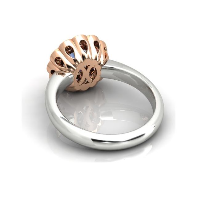 18ct White & Rose Gold Argyle Origin Pink Diamond Halo Dress Ring