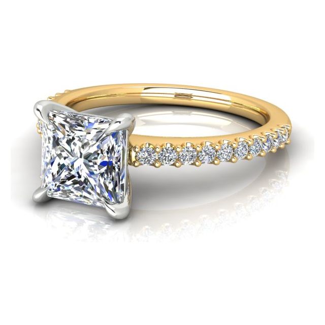 18ct Yellow Gold & Platinum 1.75ct 4-Claw Diamond Engagement Ring