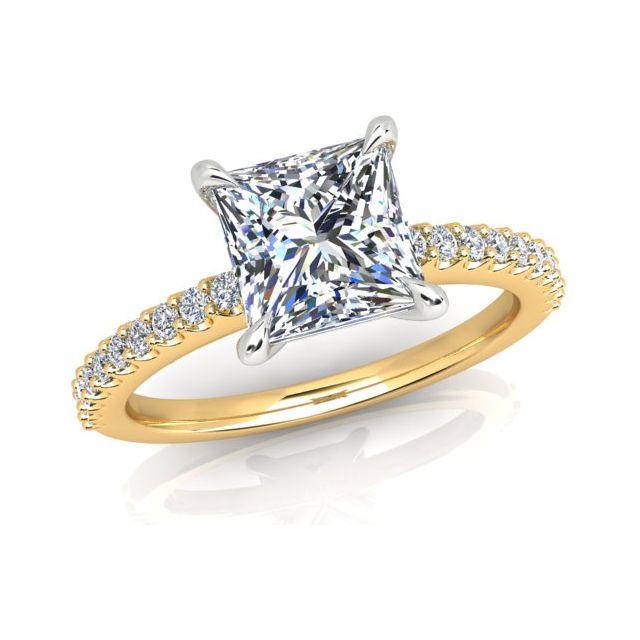 18ct Yellow Gold & Platinum 1.75ct 4-Claw Diamond Engagement Ring