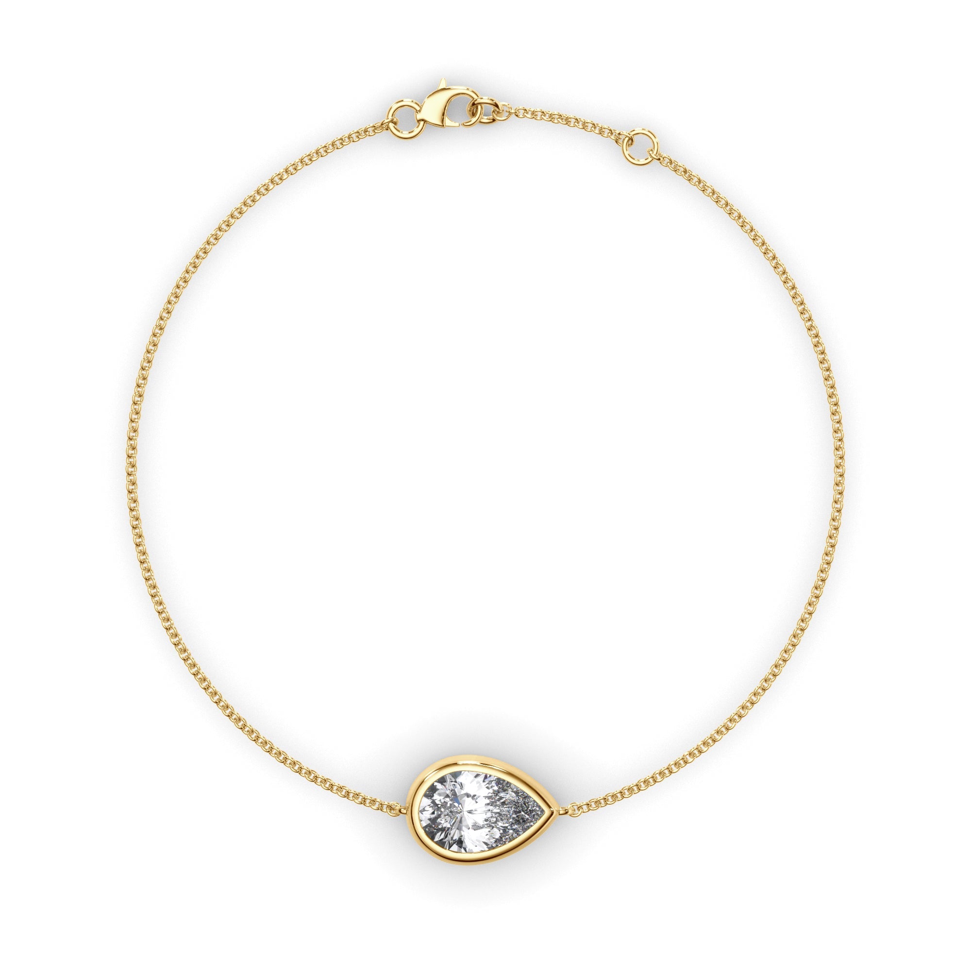 Pear Cut Diamond Bezel Set Bracelet