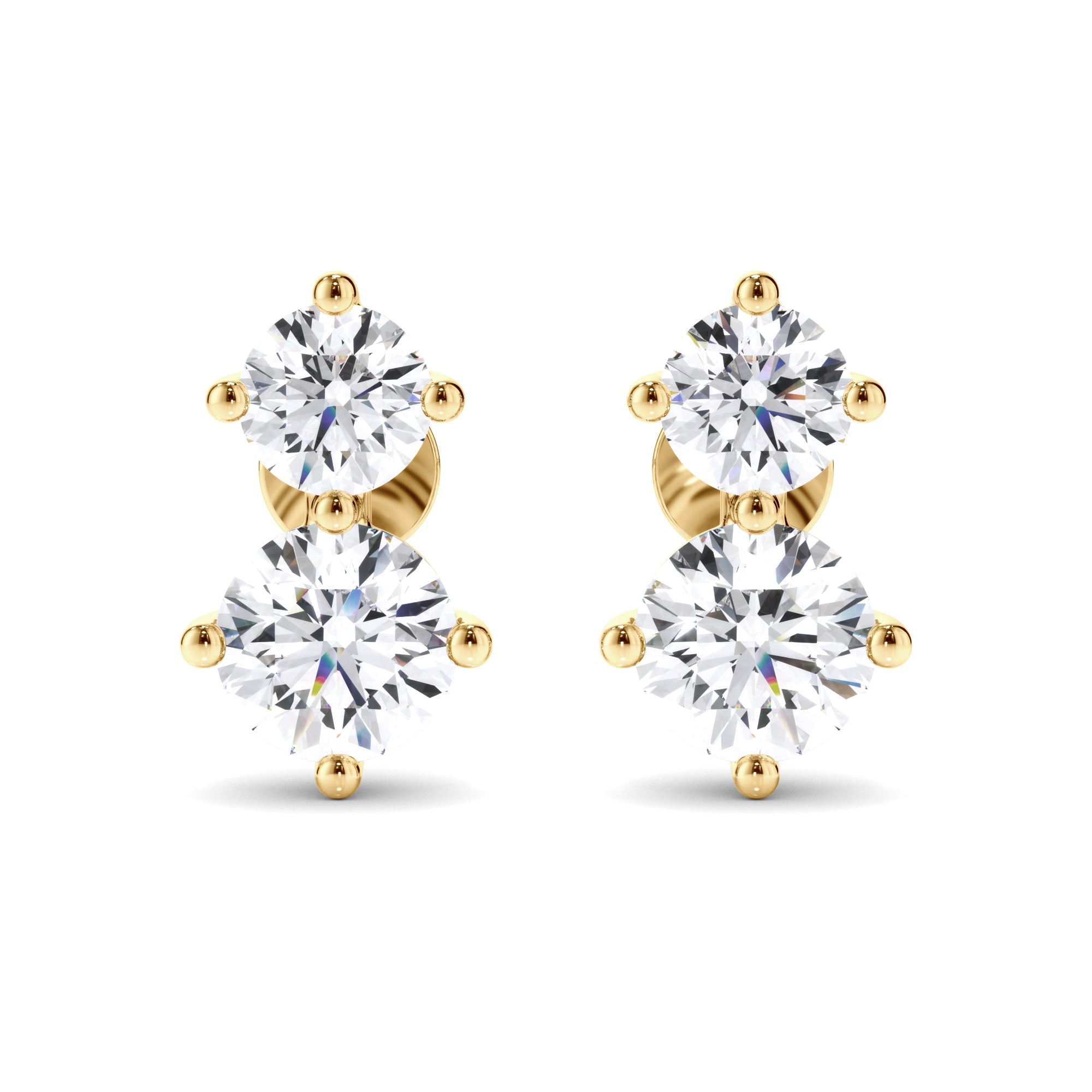 Round Brilliant Cut Diamond Stud Earrings