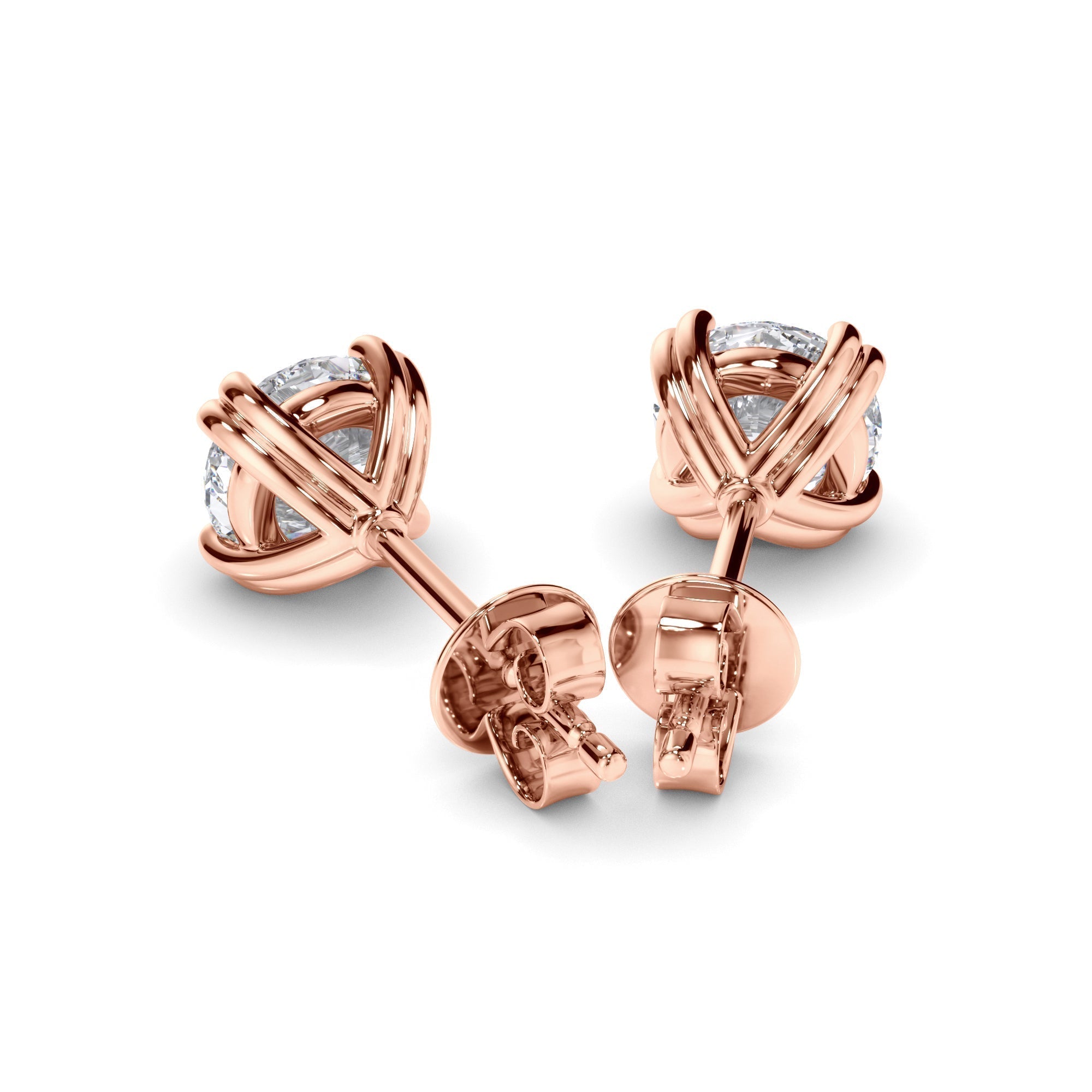 Round Brilliant Cut Diamond Stud Earrings