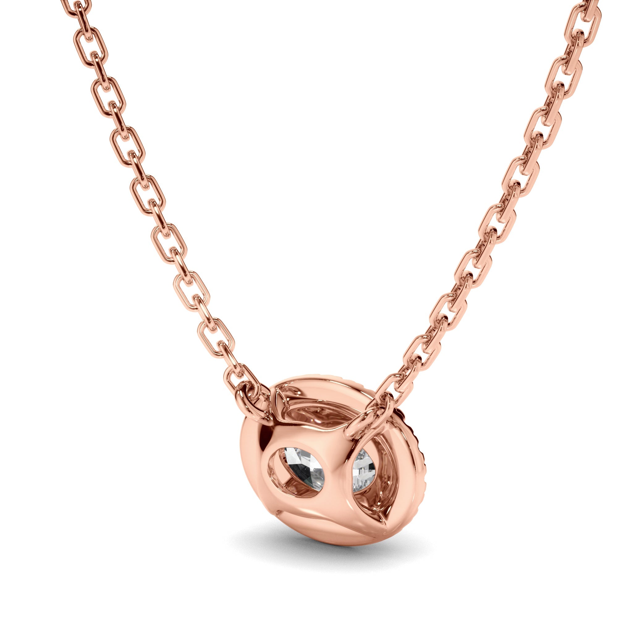 East West Oval Cut Diamond Halo Necklet