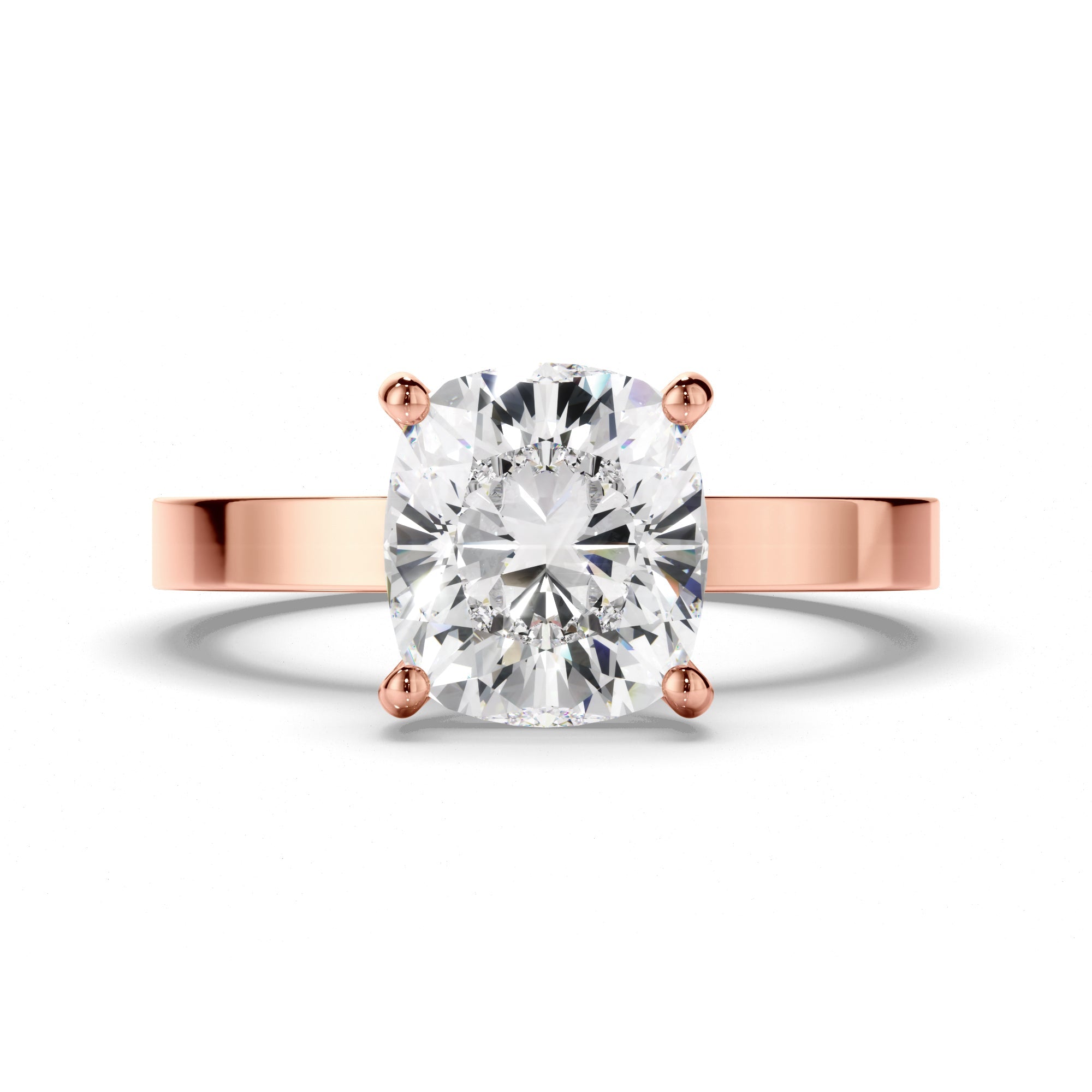 Cushion Cut Diamond Solitaire Engagement Ring