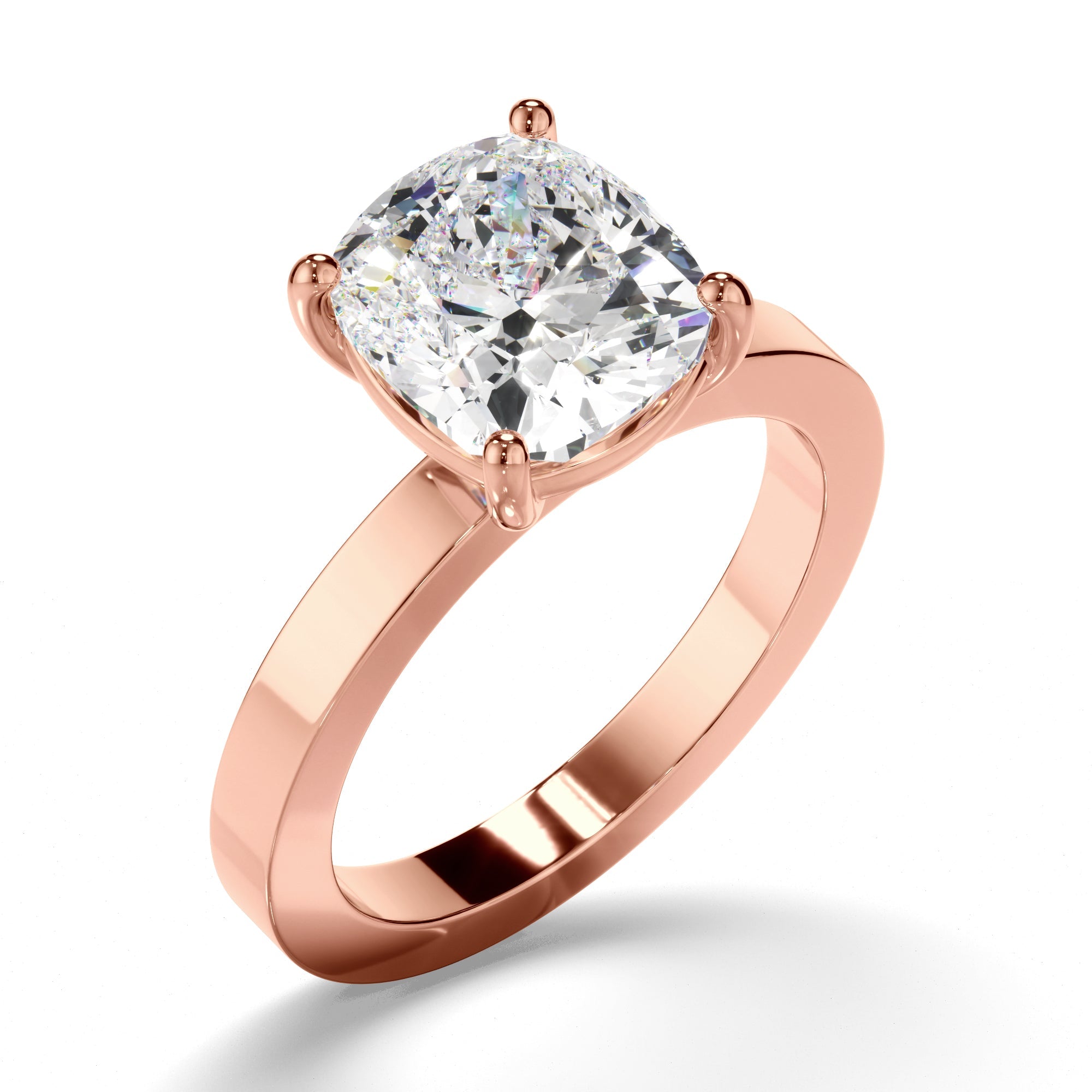 Cushion Cut Diamond Solitaire Engagement Ring