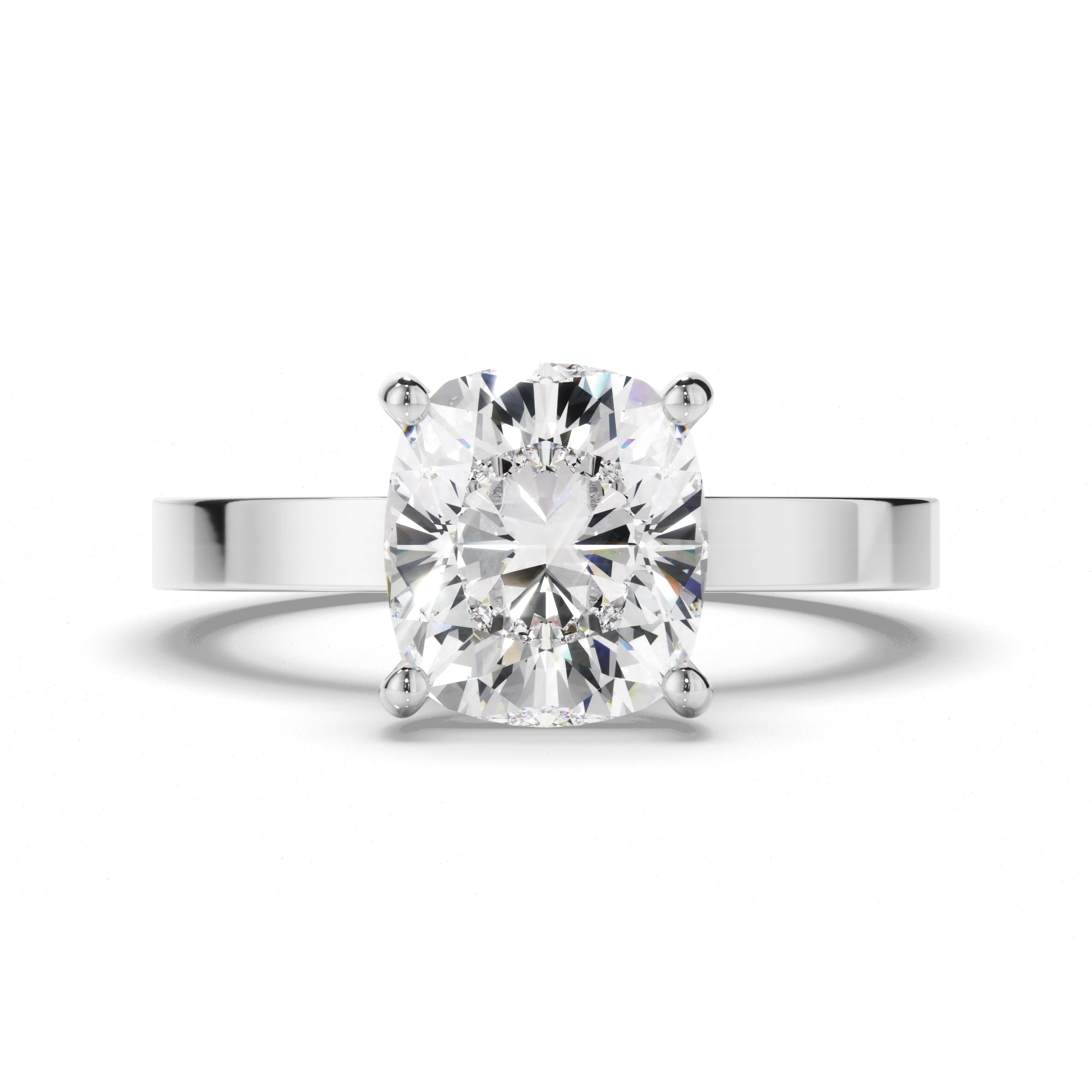 Cushion Cut Diamond Solitaire Engagement Ring