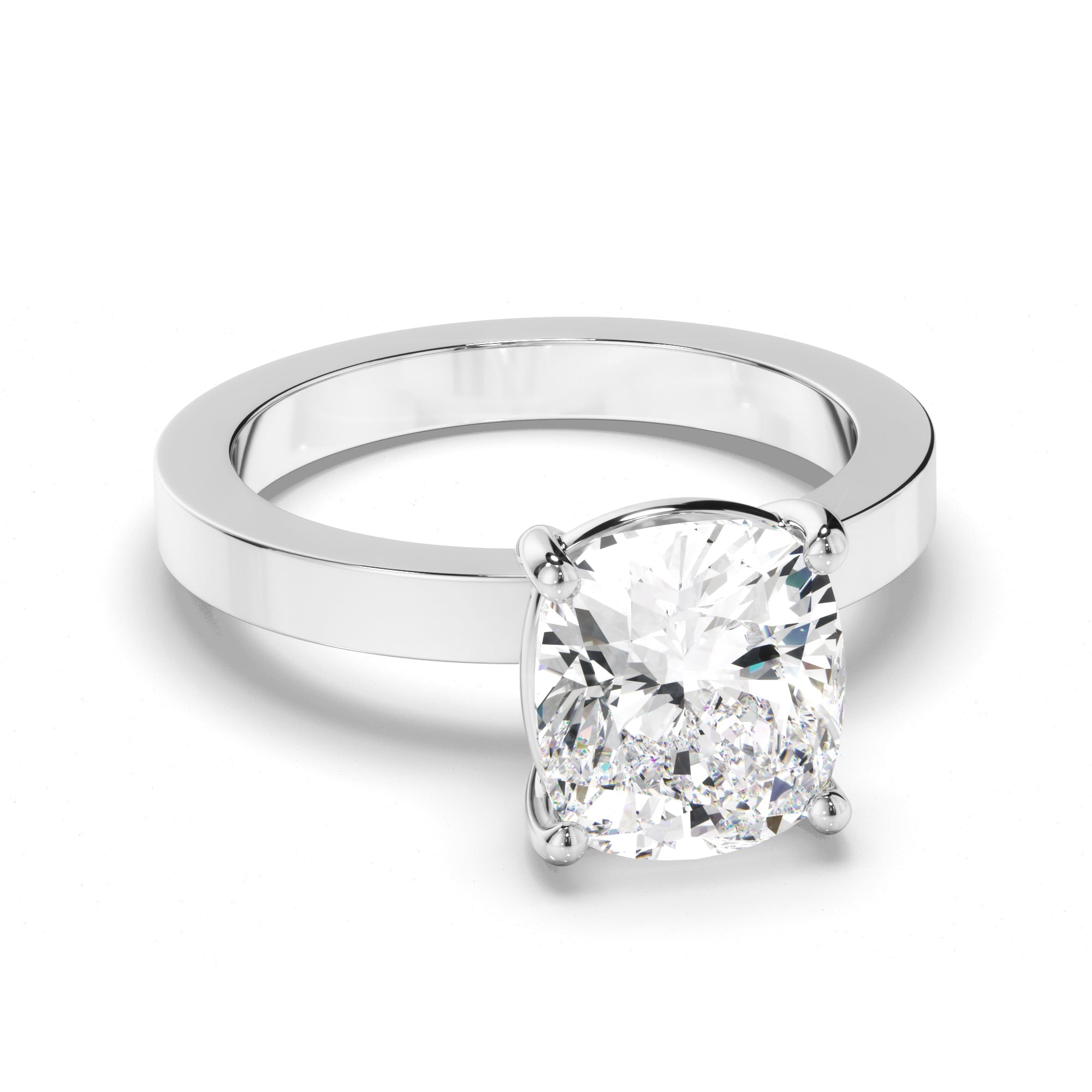 Cushion Cut Diamond Solitaire Engagement Ring