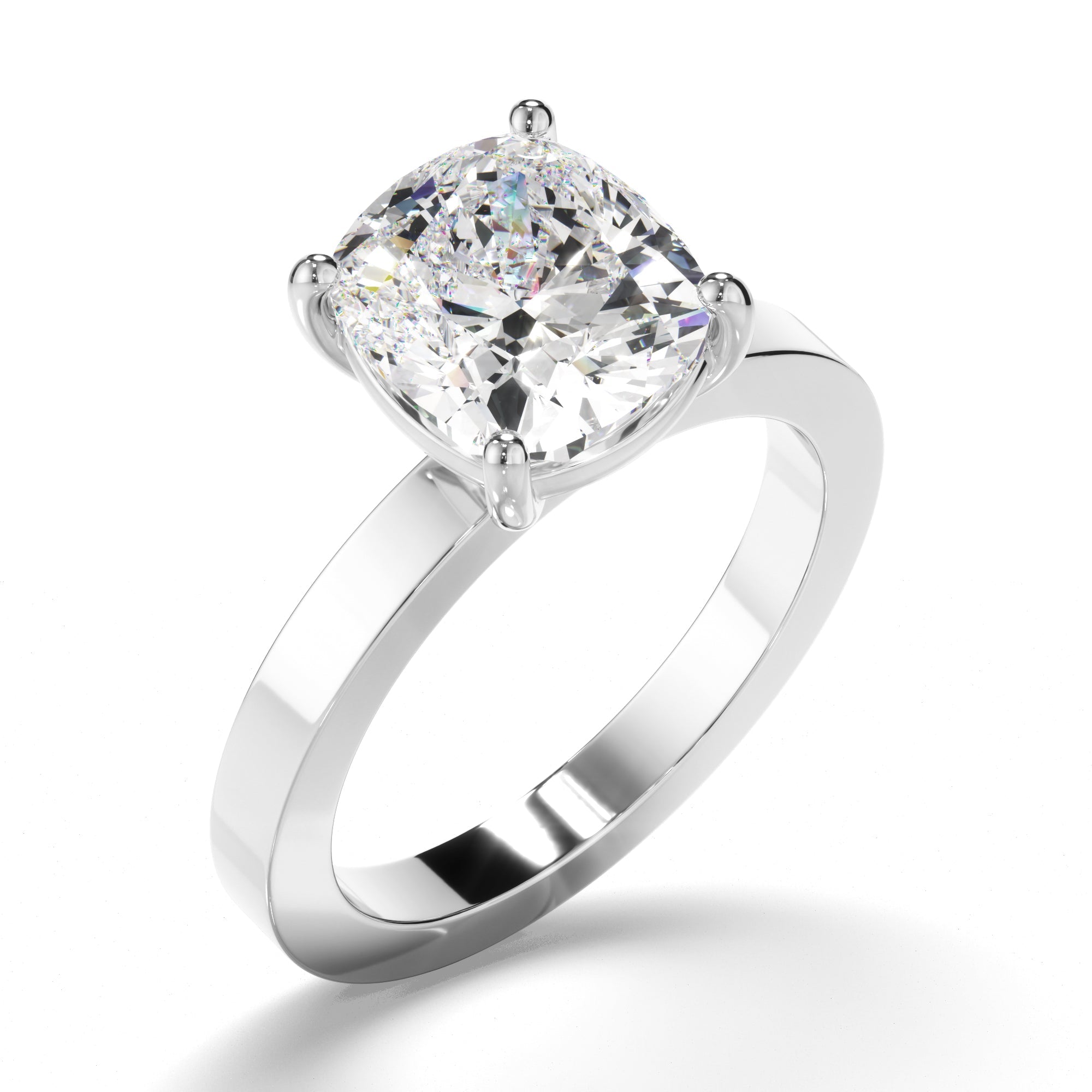 Cushion Cut Diamond Solitaire Engagement Ring