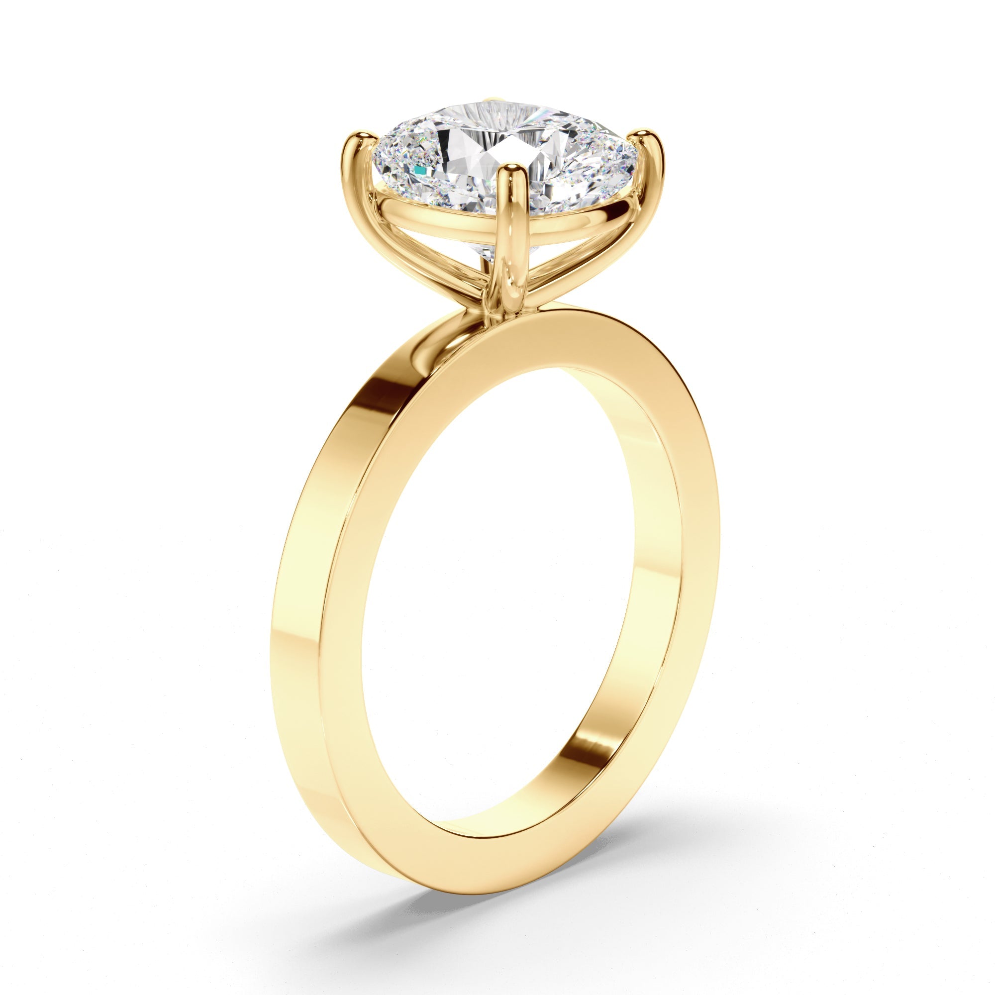 Cushion Cut Diamond Solitaire Engagement Ring