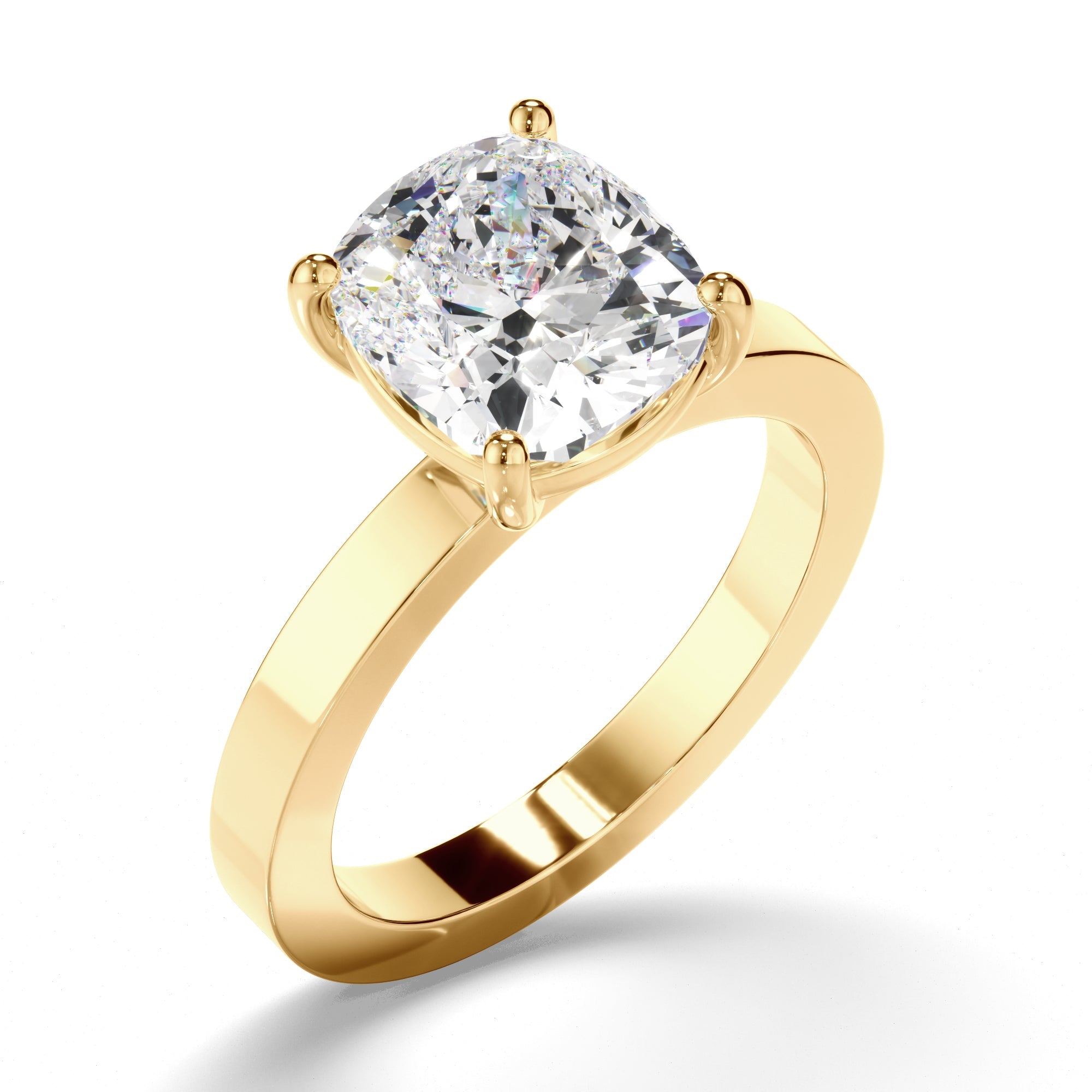 Cushion Cut Diamond Solitaire Engagement Ring