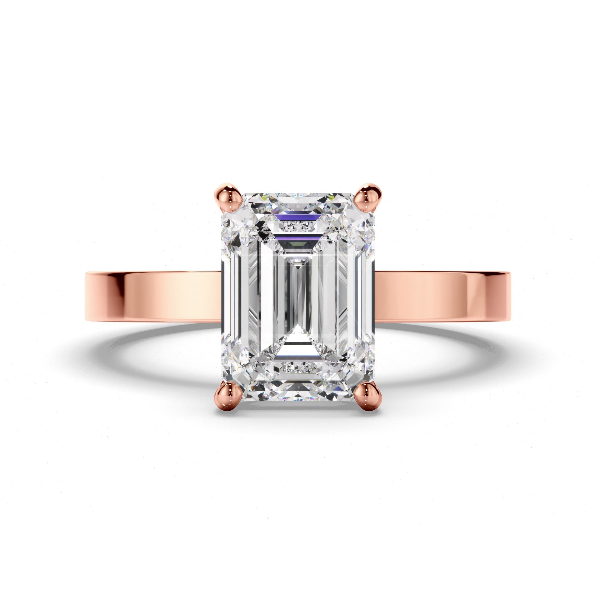 Emerald Cut Diamond Solitaire Engagement Ring